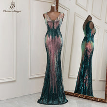 Load image into Gallery viewer, Deep V Neck Style Mermaid Evening Dresses