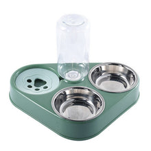Load image into Gallery viewer, 500ML Pet Stainless Steel Double 3 Bowl with water bottle
