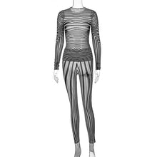 Load image into Gallery viewer, Mesh Striped Two Piece Set
