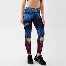Load image into Gallery viewer, Blue Captain Fight Leggings
