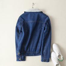 Load image into Gallery viewer, thick lambswool denim jacket