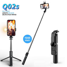 Load image into Gallery viewer, LED Wireless bluetooth selfie stick foldable mini tripod with shutter remote