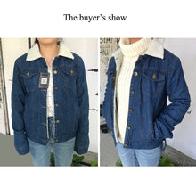 Load image into Gallery viewer, thick lambswool denim jacket