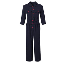 Load image into Gallery viewer, Lapel Cropped Sleeves Autumn Section Jumpsuit