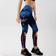 Load image into Gallery viewer, Blue Captain Fight Leggings