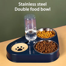 Load image into Gallery viewer, 500ML Pet Stainless Steel Double 3 Bowl with water bottle