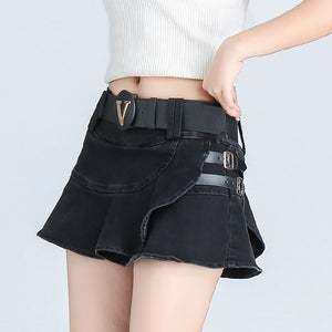Low Waist Denim Mini Skirt