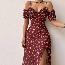 Load image into Gallery viewer, Floral Printed High Split Maxi Sundress