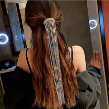 Load image into Gallery viewer, FYUAN Shine Full Rhinestone Hairpins for Women Bijoux Long Tassel Crystal Hair Accessories Wedding Banquet Jewelry