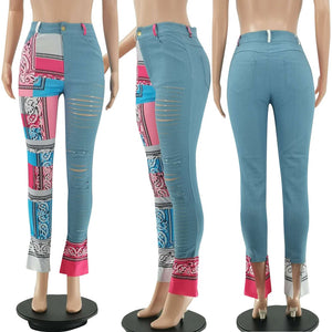Bandana Print Jeans