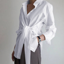 Load image into Gallery viewer, Long sleeve ruched solid  blouse