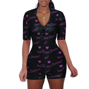 Sexy V-Neck Pajama Romper