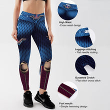 Load image into Gallery viewer, Blue Captain Fight Leggings