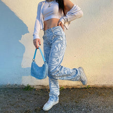 Load image into Gallery viewer, Zebra Baggy High Waist Jeans