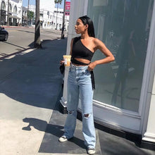 Load image into Gallery viewer, Flare Floor Ripped Jeans
