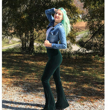 Load image into Gallery viewer, Velvet High Waist Flare Pants