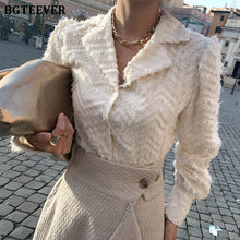 Load image into Gallery viewer, BGTEEVER Elegant Notched Collar Women Tassels Blouses
