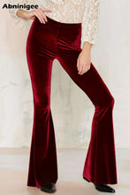 Load image into Gallery viewer, Velvet High Waist Flare Pants