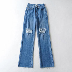 Flare Floor Ripped Jeans