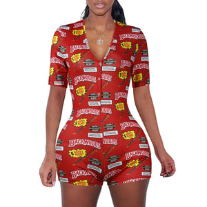 Sexy V-Neck Pajama Romper