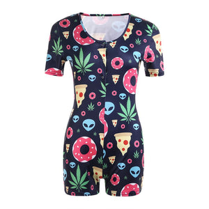 Sexy V-Neck Pajama Romper