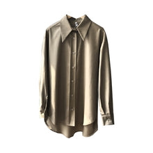 Load image into Gallery viewer, QOERLIN Coffee Blouse Loose Long Sleeve