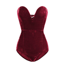 Load image into Gallery viewer, Strapless Velvet Bodysuit