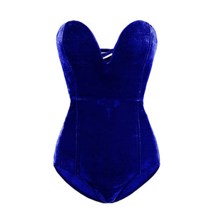 Strapless Velvet Bodysuit