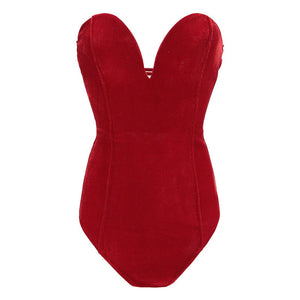 Strapless Velvet Bodysuit