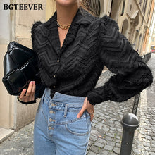 Load image into Gallery viewer, BGTEEVER Elegant Notched Collar Women Tassels Blouses