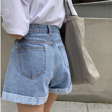 Load image into Gallery viewer, High Waist Loose Denim Shorts