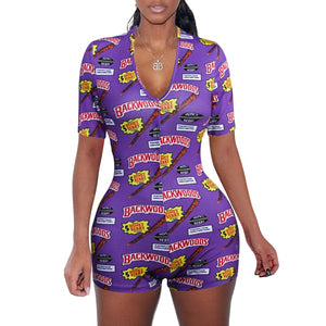 Sexy V-Neck Pajama Romper