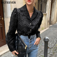 Load image into Gallery viewer, BGTEEVER Elegant Notched Collar Women Tassels Blouses
