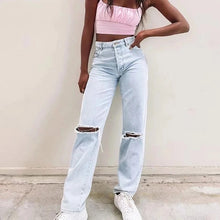 Load image into Gallery viewer, Flare Floor Ripped Jeans