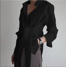 Load image into Gallery viewer, Long sleeve ruched solid  blouse