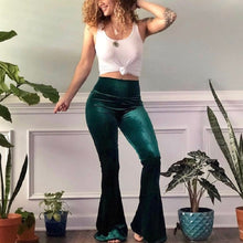 Load image into Gallery viewer, Velvet High Waist Flare Pants