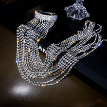 Load image into Gallery viewer, FYUAN Shine Full Rhinestone Hairpins for Women Bijoux Long Tassel Crystal Hair Accessories Wedding Banquet Jewelry