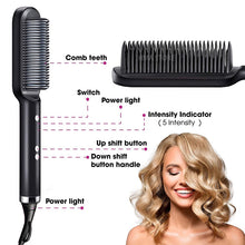Load image into Gallery viewer, Unisex Hair Straightener Men Beard Comb Tourmaline Ceramic