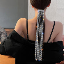 Load image into Gallery viewer, FYUAN Shine Full Rhinestone Hairpins for Women Bijoux Long Tassel Crystal Hair Accessories Wedding Banquet Jewelry